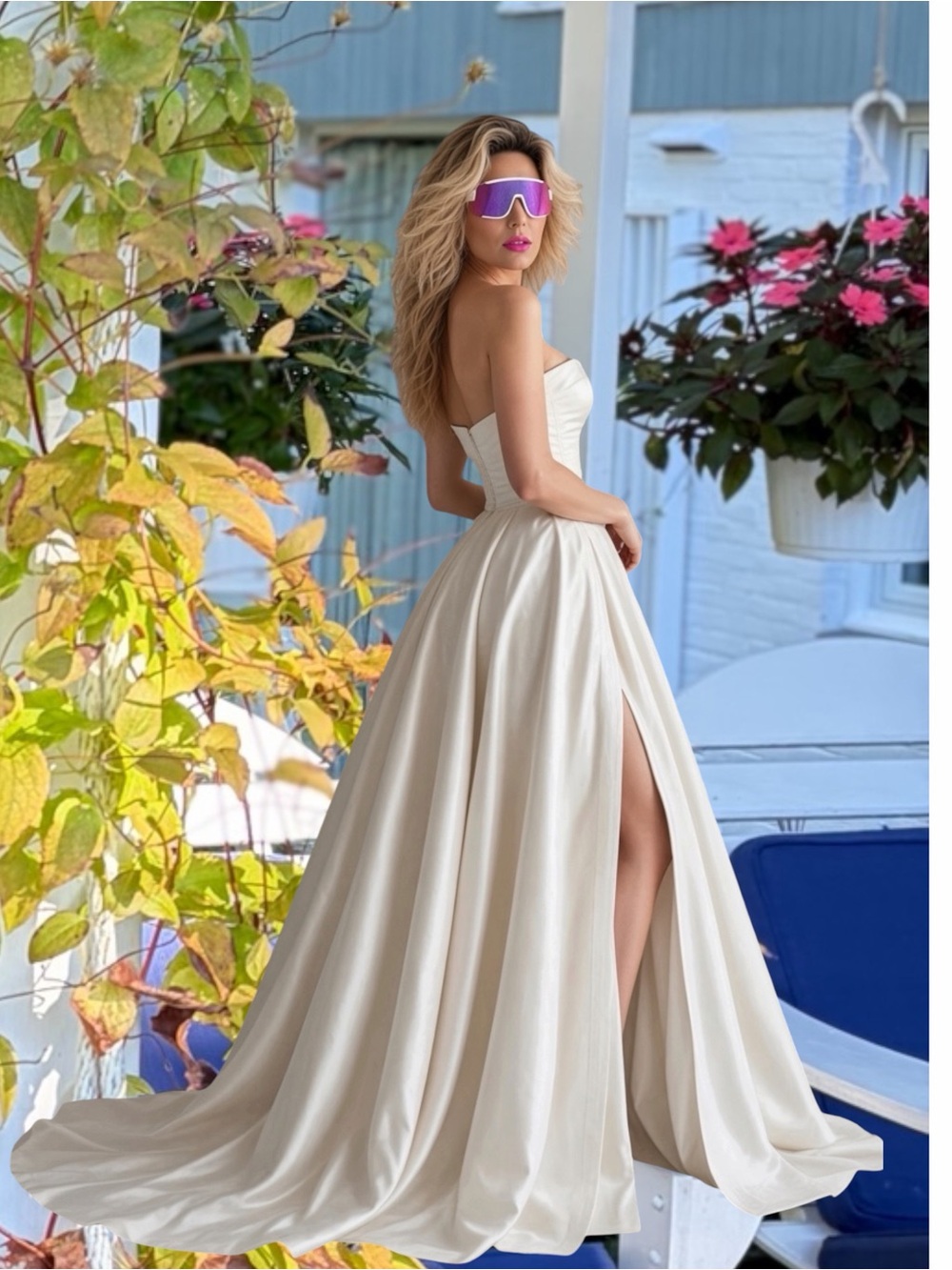 Gorgeous & Glamorous Judd Waddell Silk Wedding Gown White Size 8